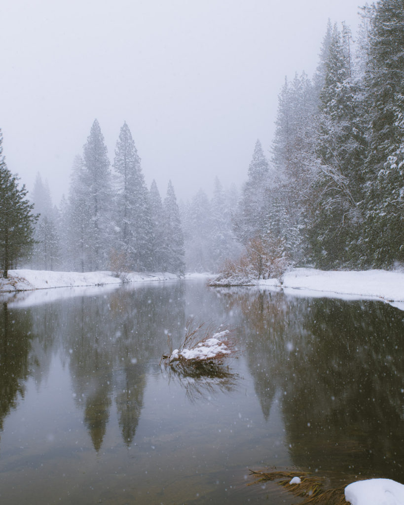 view of yosemite national park in winter