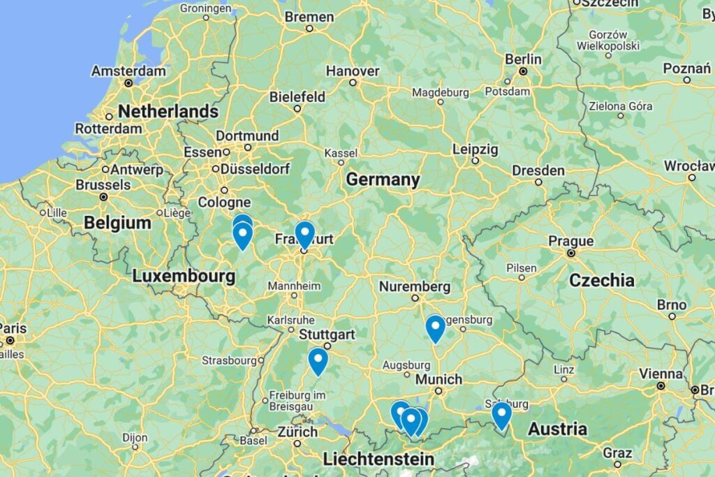 Places to Visit in Germany Map