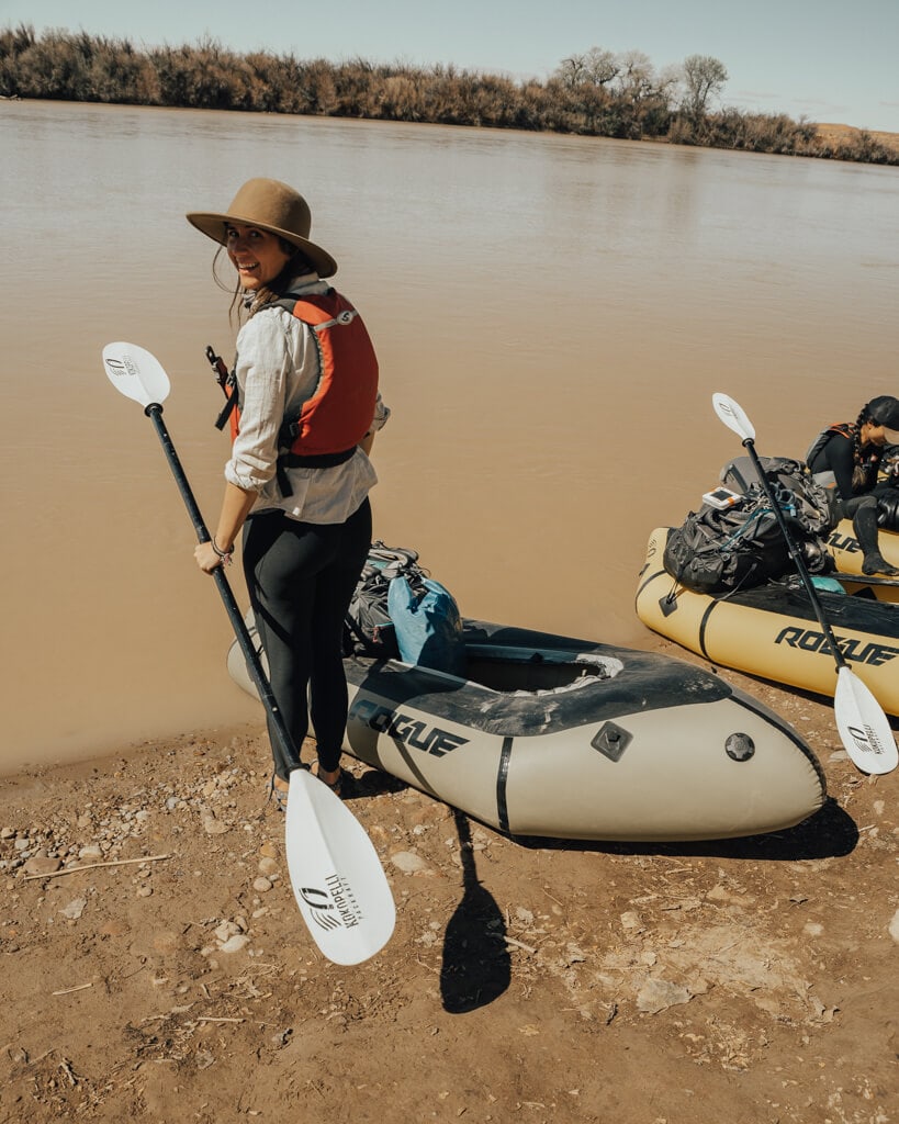 Girl Packrafting Utah Green River