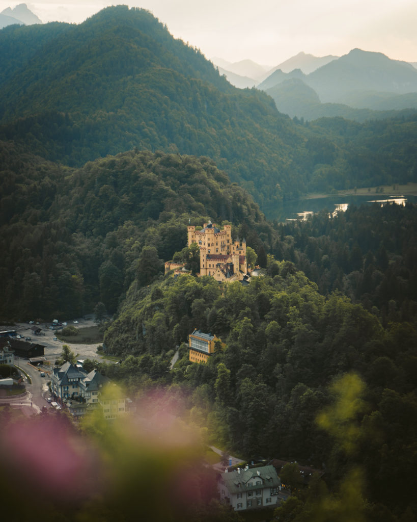 view of Hohenschwangau Castle on a cloudy day in germany