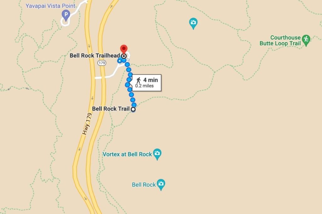 trail map to bell rock climb in sedona az