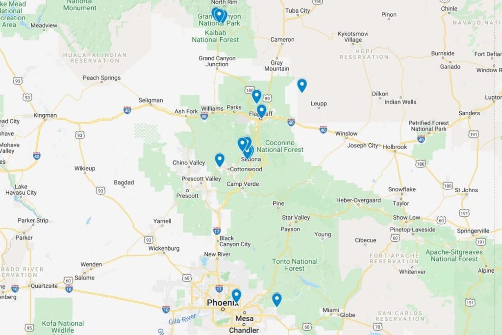 Arizona Road Trip Map