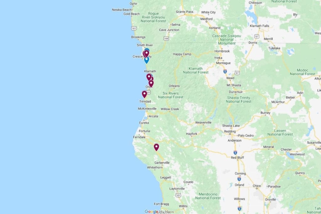 Redwood National Park Trip Map