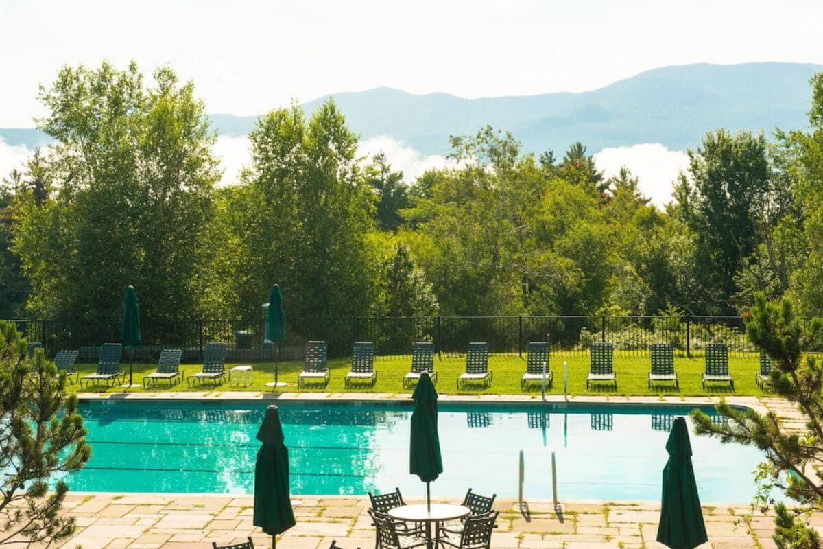 view of the pool area at the stowe trapp family lodge