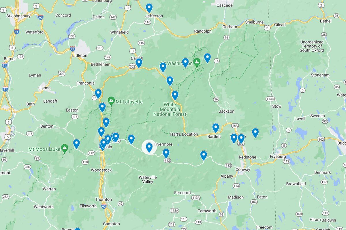 map of things to do in new hampshire white mountains