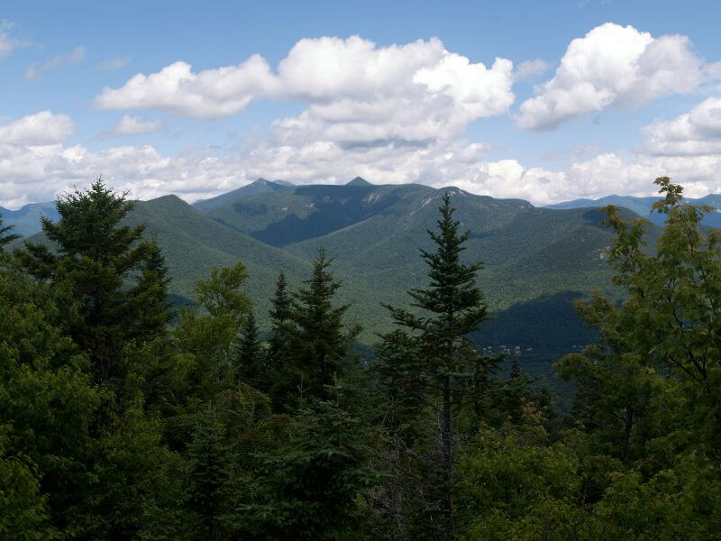 view of loon mountain on the kancamagus highway nh