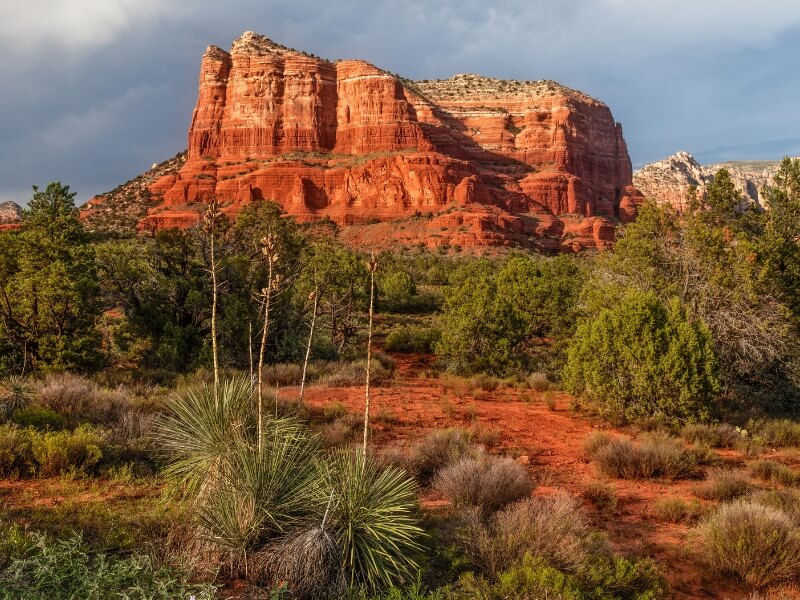 view of courthouse butte from the loop trail in sedona arizona