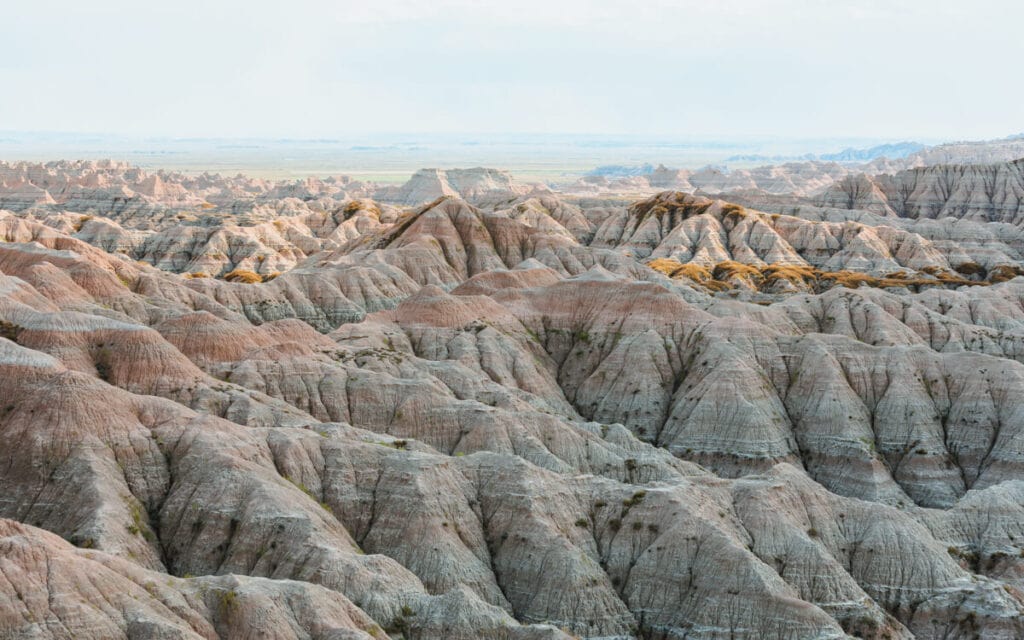 colorful view over badlands national park in south dakota