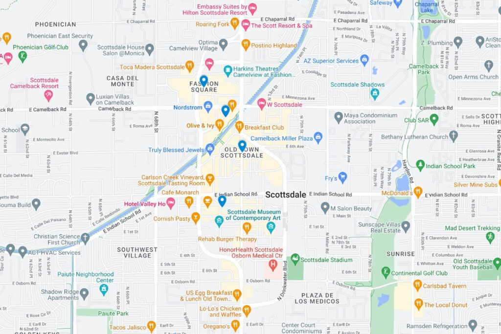 unique things to do in scottsdale map
