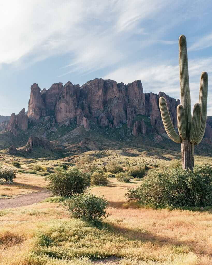 view of flat iron from the treasure loop trail in az