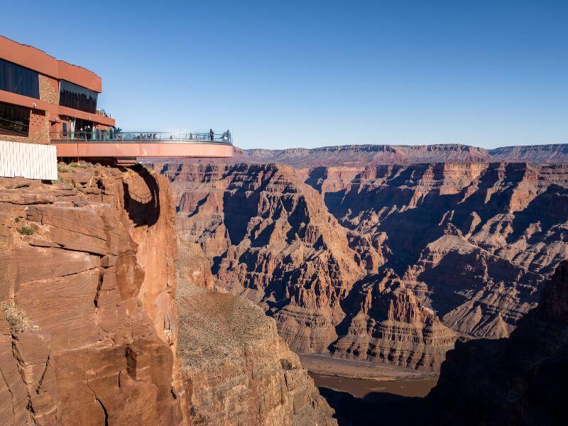 sunny day over the grand canyon skywalk in grand canyon national park