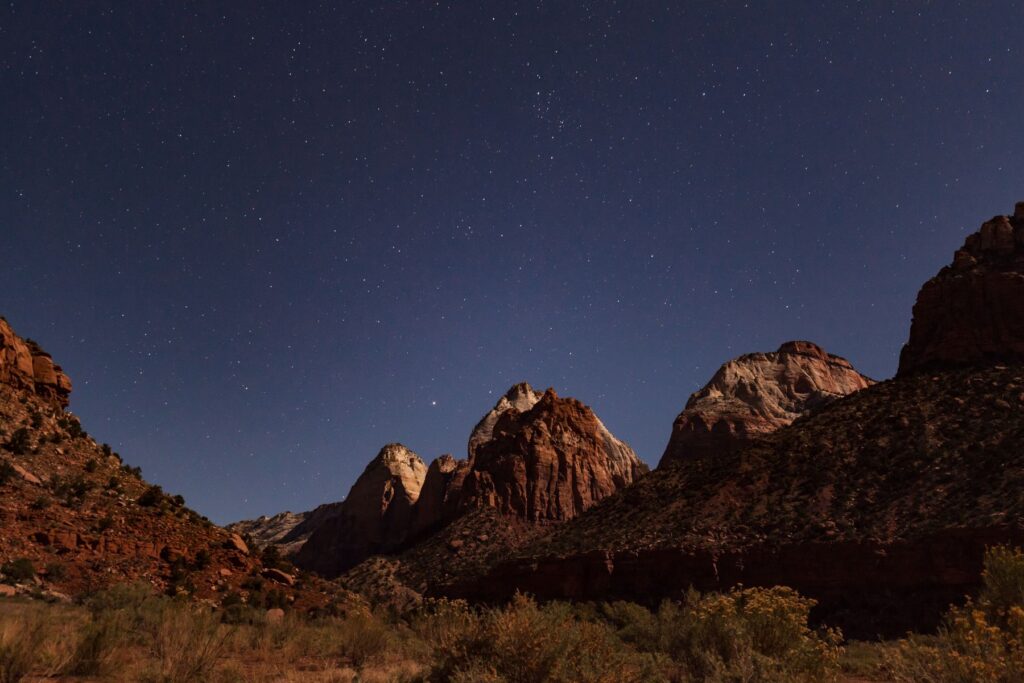 stars over zion national park