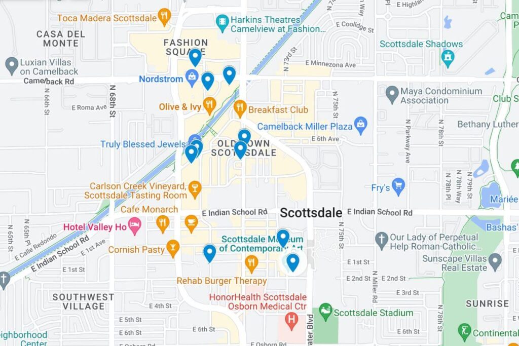 weekend in scottsdale itinerary map