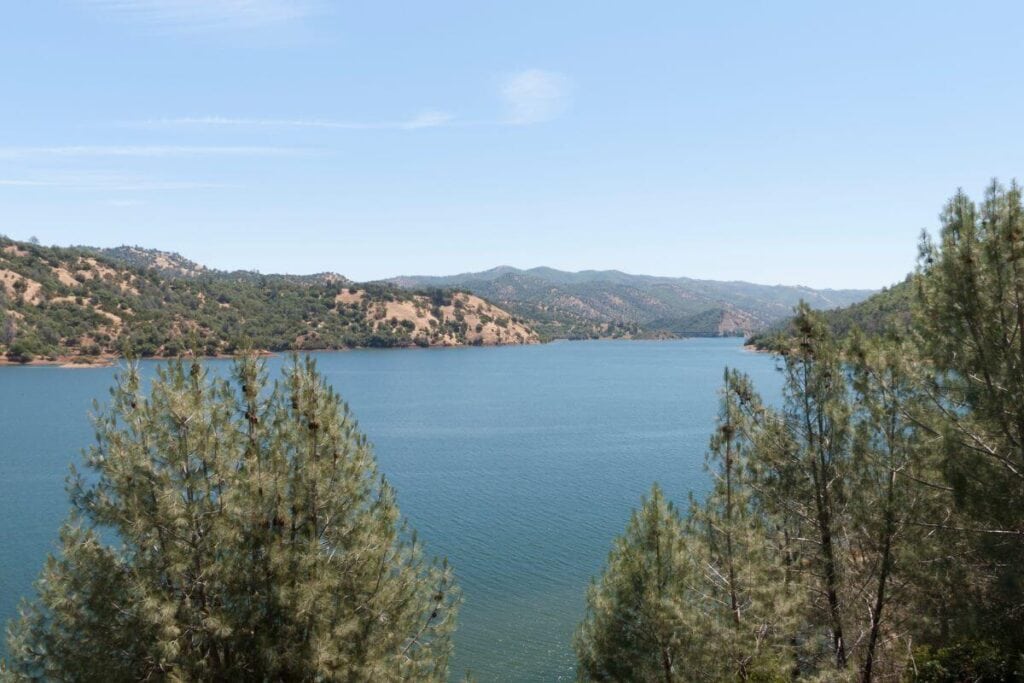 view of new melones lake california
