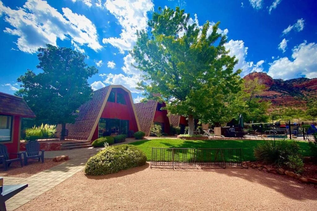 front of red agave resort sedona