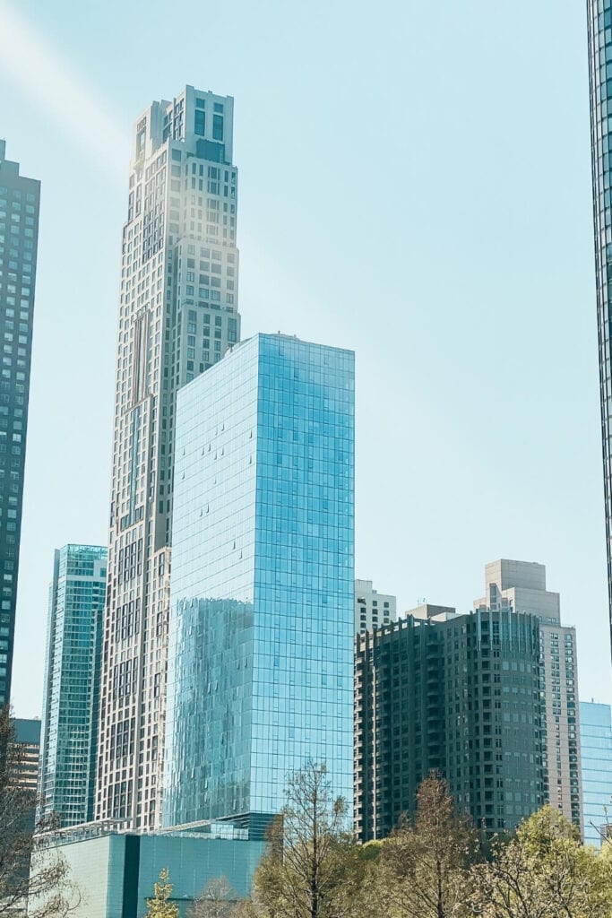 sunny day over chicago