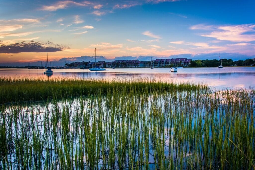 sunrise over Folly Beach, South Carolina