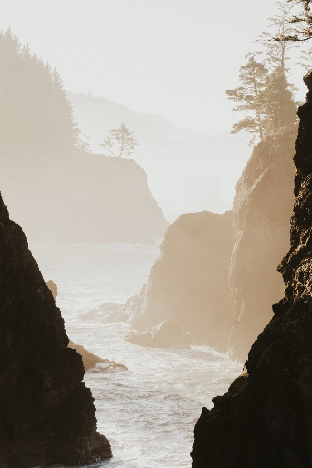 sunrise over natural bridges Samuel H. Boardman State Scenic Corridor