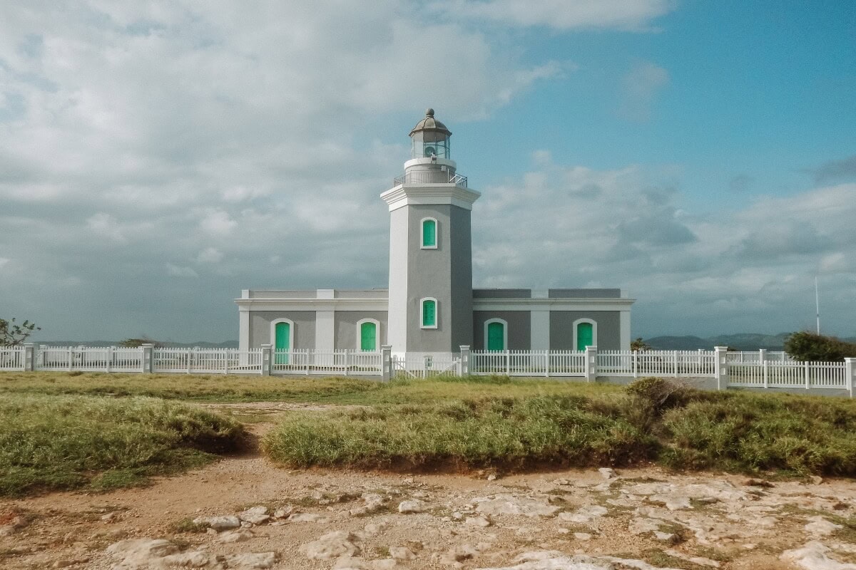 cloudy day over los morrillos lighthouse in puerto rico