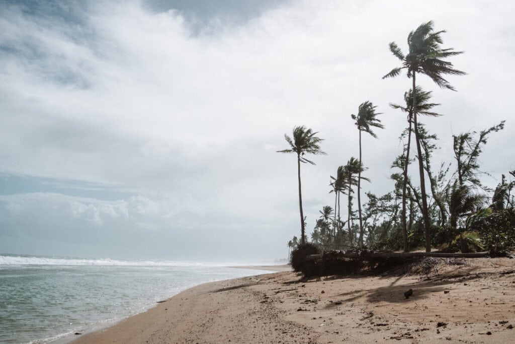 cloudy day over a beach in puerto rico