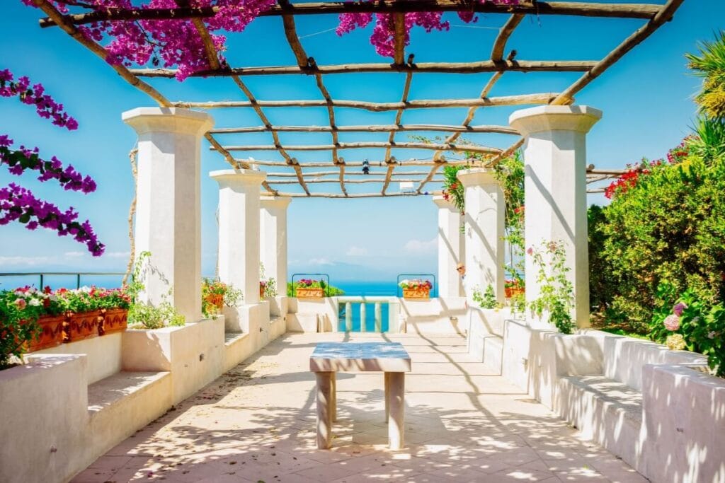 sunny day over ravello along amalfi coast italy